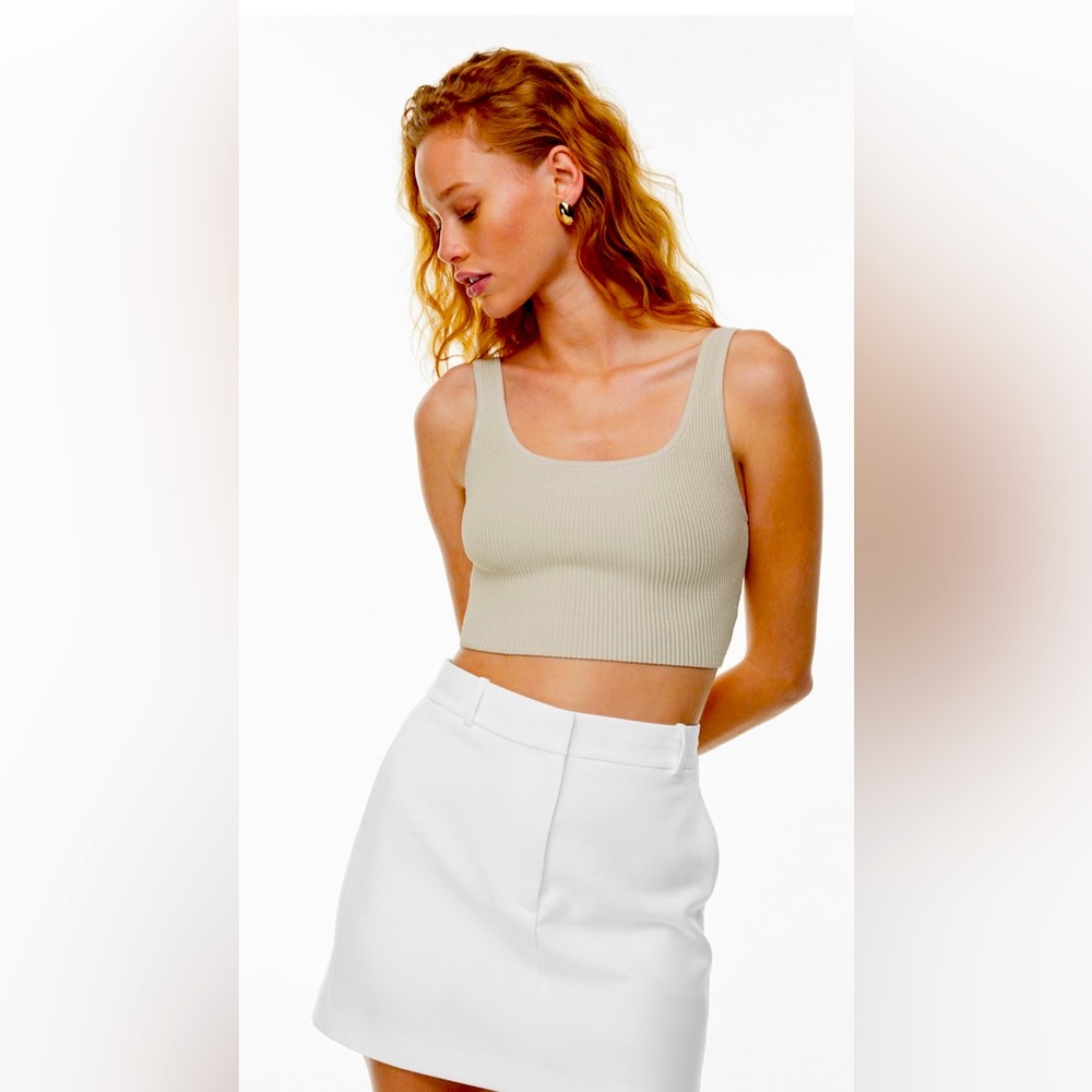 BABATON Sculpt Knit Squareneck Cropped Tank
